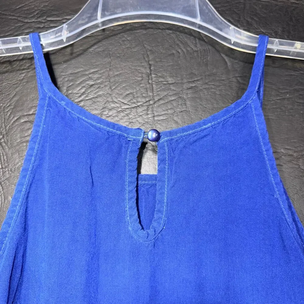 Justice Girls Summer Sundress Sleeveless Halter Top Ombre Blue White Size 18